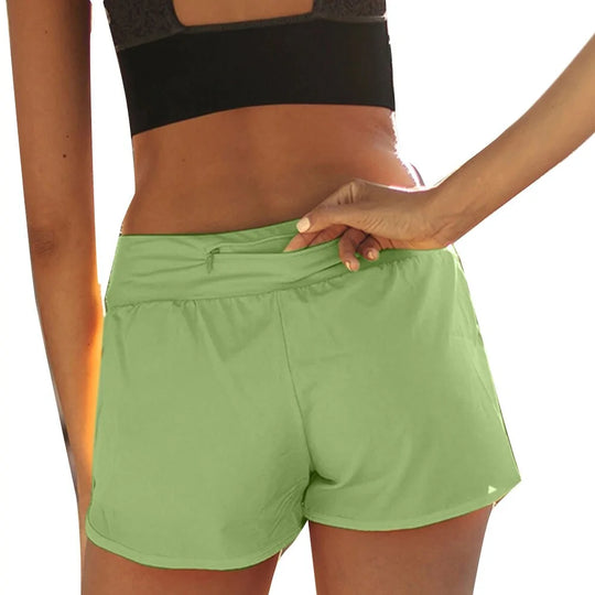 High Waist Double Layer Running Shorts