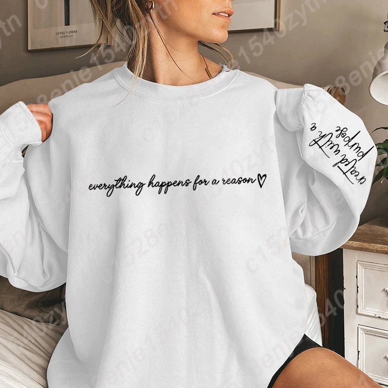 Letter Print Sweatshirt, Long Sleeve Crew Neck Casual Oversized Sweatshirt For Fall & Winter, Women's Plus Size Clothing