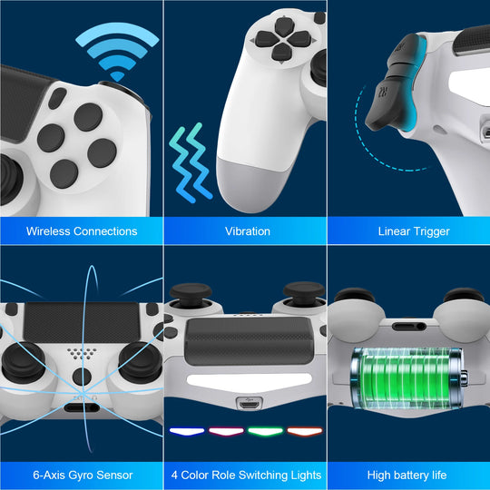 Wireless Controller Bluetooth No Delay Gamepad For PS4 PS3 Console PC Joysticks Six-axis Dual Vibration With Touchpad