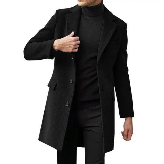 Flap Pocket Jacket Mid-length Warm Jacket Overcoat