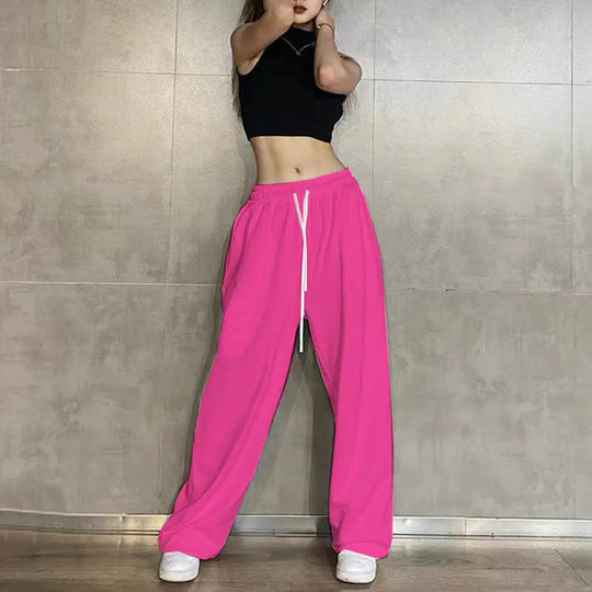 Sweatpants Korean Elastic Waist Loose Sports Wide Leg Trousers