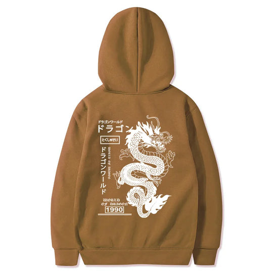 Chinese Dragon Printed Hoodie, Front and Back Printed Y2K