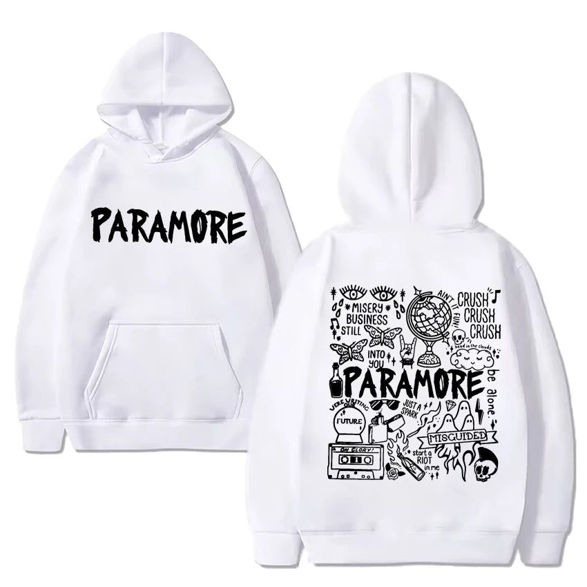 Paramore Band Graffiti Art Tour Album Hoodie Men Women Retro Street Wear Regardless Gender Fleece Hoodie Long Sleeve Sweatshirt