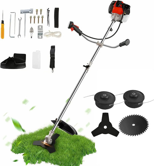 58CC Weed Wacker Gas Powered 2-Cycle Gas Weed Eater 4 in 1 Brush Cutter 18-Inch Straight Shaft Cordless String Trimmer