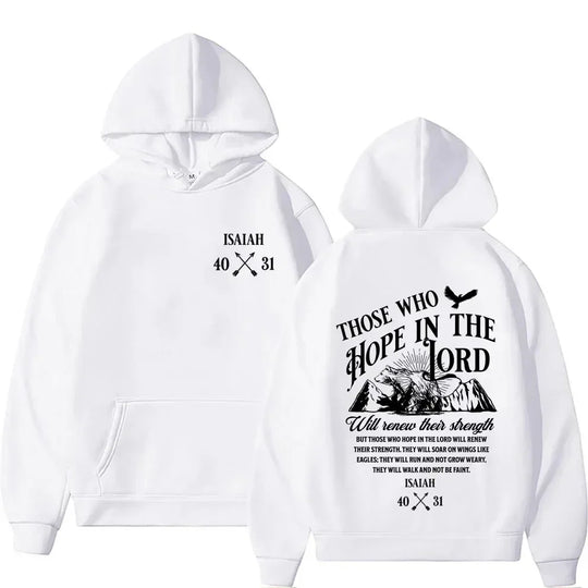 Hope in The Lord Christian Hoodie Y2K Christian Jesus Letters Print Hoodies