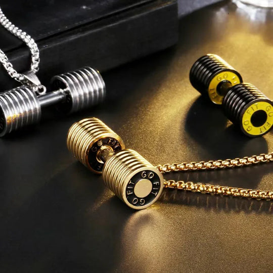 Fashion Barbell Dumbbell Pendant Men's