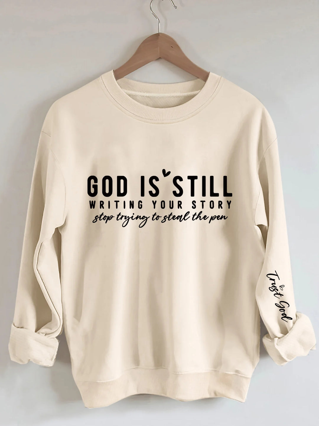 New Design God & You Story Letter Graphic Print Women's Sweatshirts Oversized Hoodies