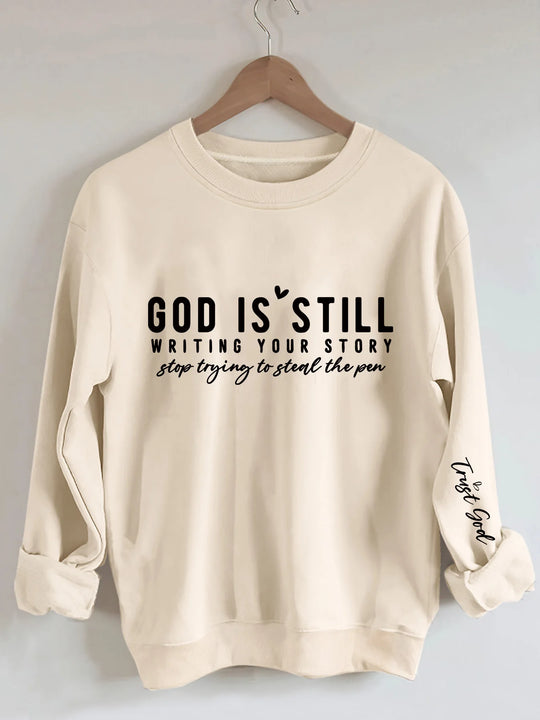 New Design God & You Story Letter Graphic Print Women's Sweatshirts Oversized Hoodies