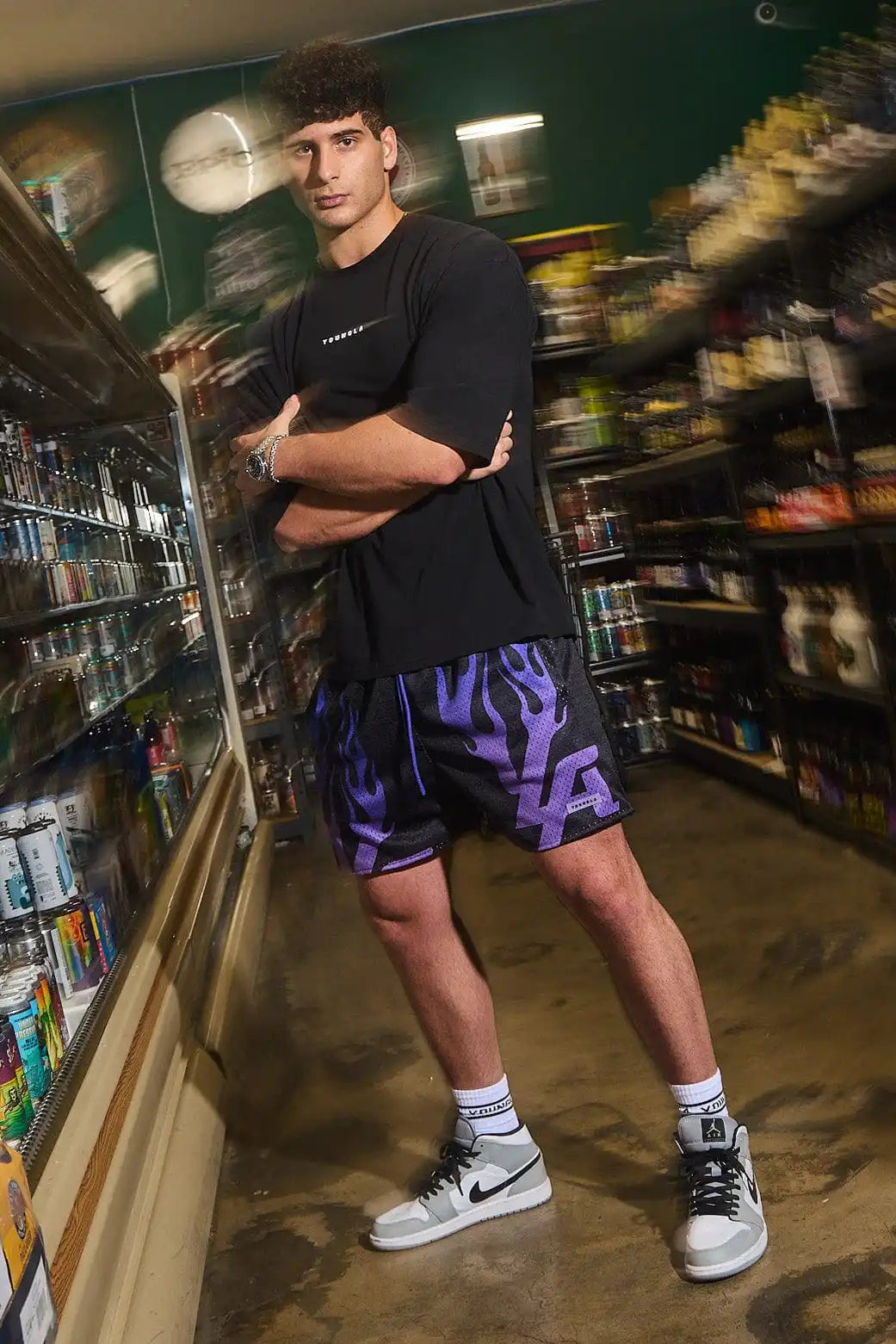 YA New Shorts Men's Sports Mesh Quick Drying Hipster Boxing Leg Training Hole Cloth Muscle Fitness Basketball Hipster Pants