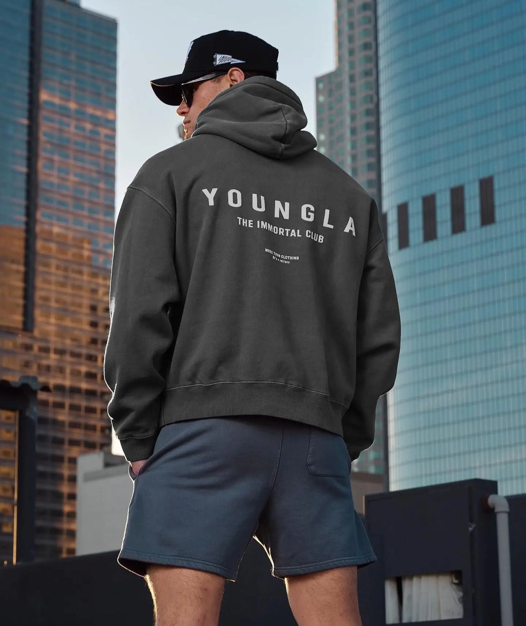 Sudadera con capucha de gran tamaño para hombre YOUNGLA