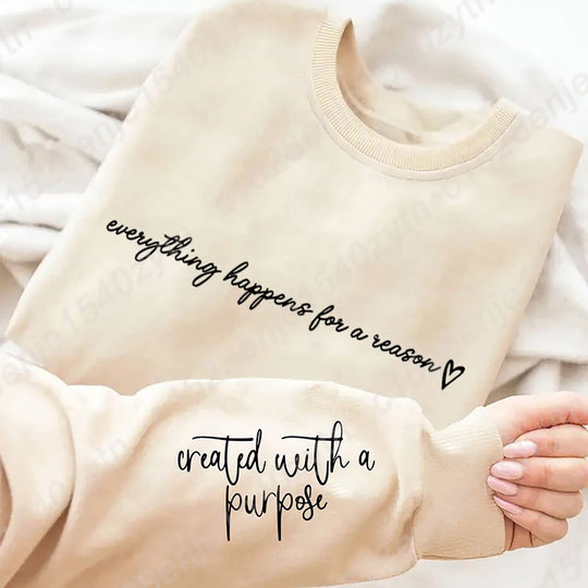 Letter Print Sweatshirt, Long Sleeve Crew Neck Casual Oversized Sweatshirt For Fall & Winter, Women's Plus Size Clothing