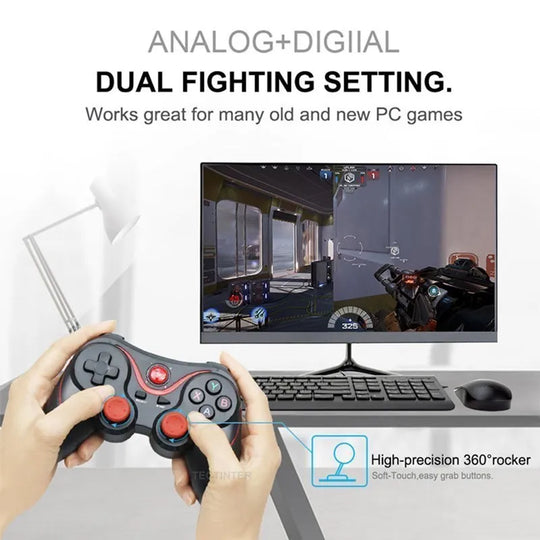 Joystick inalámbrico Terios T3 X3 Gamepad Controlador de juegos para PC para PS3/iOS Teléfono/TV Box Para Nintendo Switch Accesorios