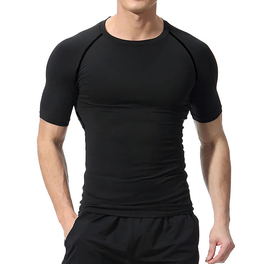 Yin Yang Sword Print Compression Shirt for Men – Quick Dry, Athletic Gym & Running T-Shirt