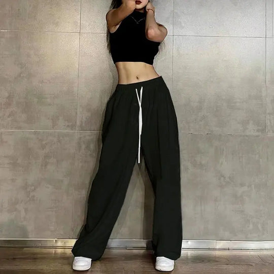 Sweatpants Korean Elastic Waist Loose Sports Wide Leg Trousers