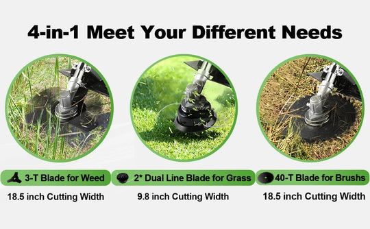 58CC Weed Wacker Gas Powered 2-Cycle Gas Weed Eater 4 in 1 Brush Cutter 18-Inch Straight Shaft Cordless String Trimmer