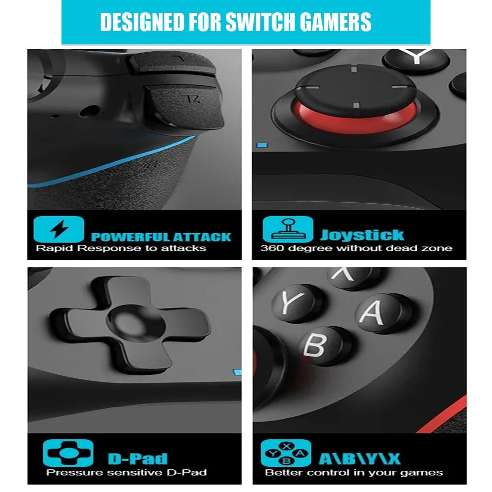 Wireless Bluetooth-Compatible Controller For NS/NS Lite/NS Oled Console Gamepad Controle For Android PC Joystick with 6-Axis