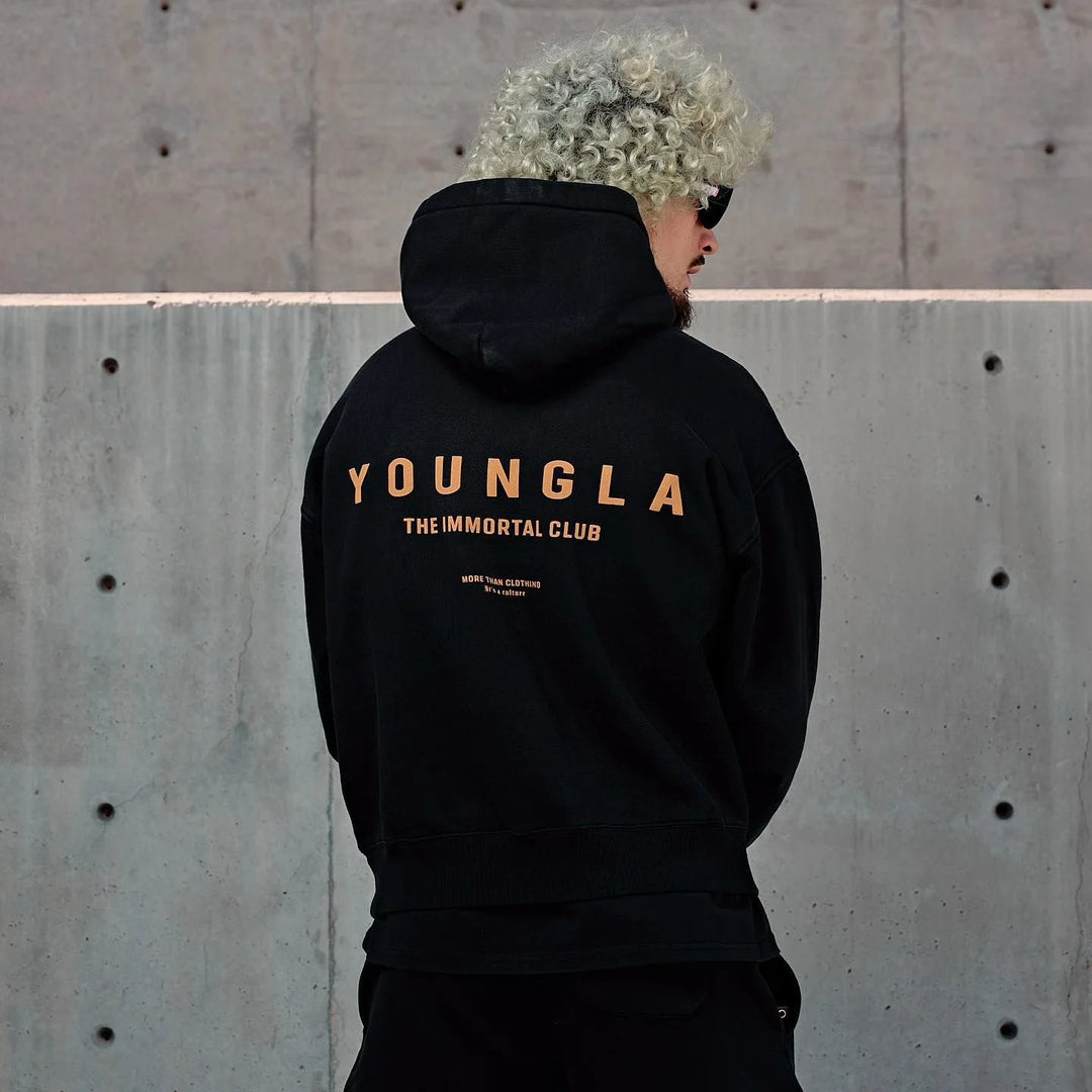 Sudadera con capucha de gran tamaño para hombre YOUNGLA