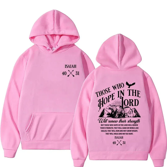 Hope in The Lord Christian Hoodie Y2K Christian Jesus Letters Print Hoodies