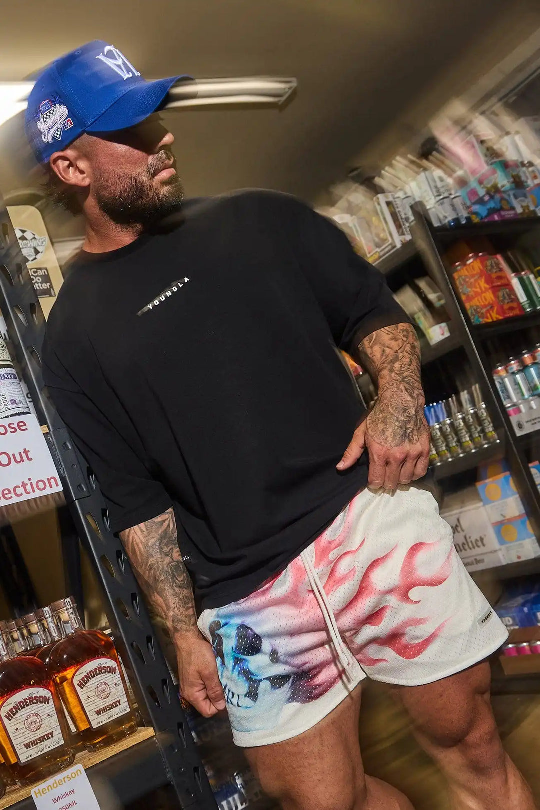 YA New Shorts Men's Sports Mesh Quick Drying Hipster Boxing Leg Training Hole Cloth Muscle Fitness Basketball Hipster Pants