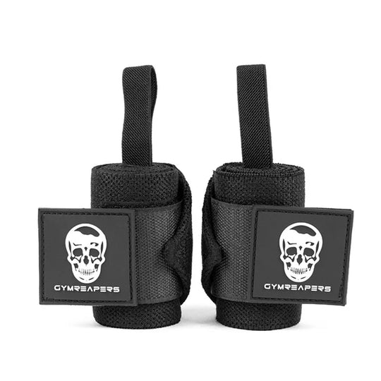 Skull Weightlifting Wrist Wraps – Gym Powerlifting Wrist Support Strap with Thumb Loop