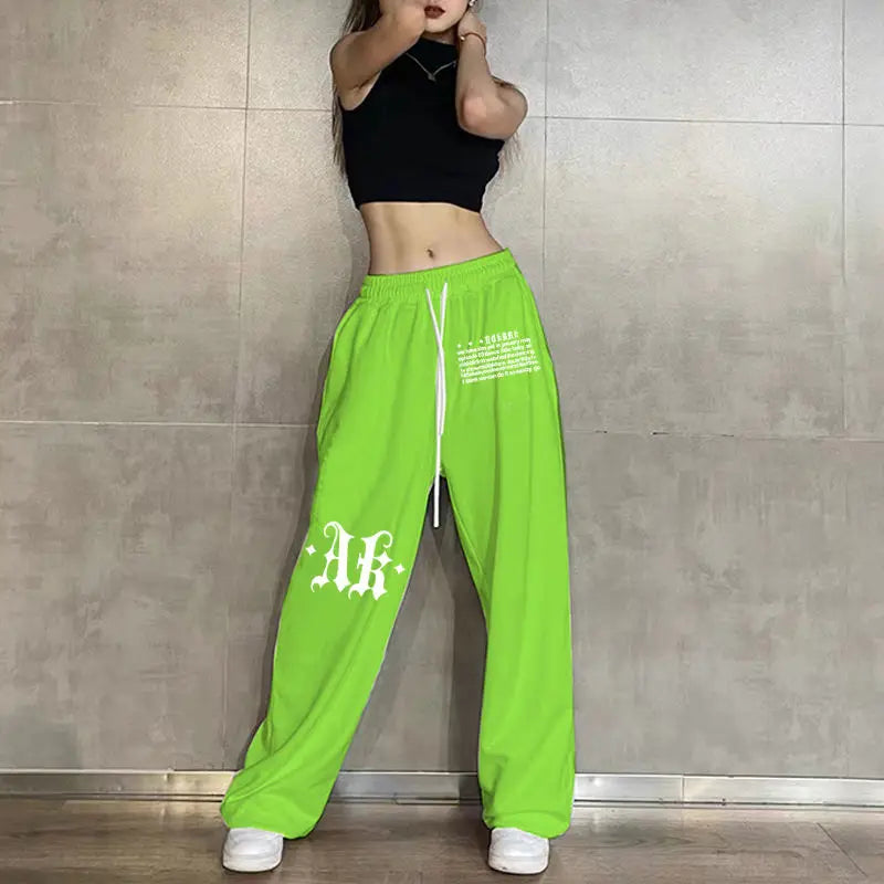 Sweatpants Korean Elastic Waist Loose Sports Wide Leg Trousers