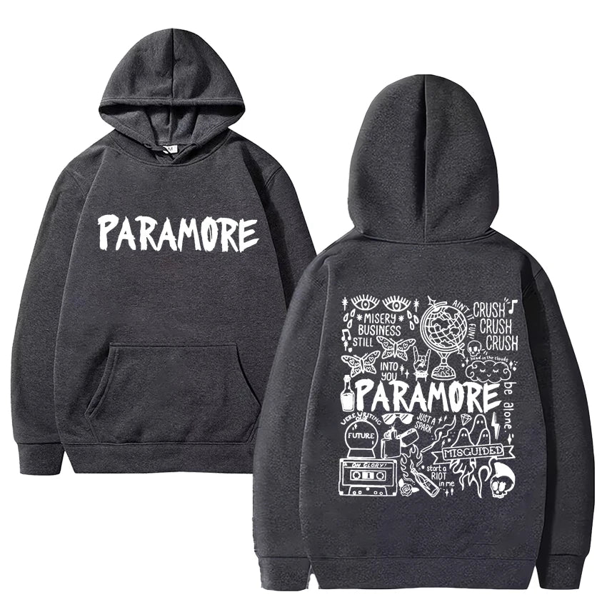 Paramore Band Graffiti Art Tour Album Hoodie Men Women Retro Street Wear Regardless Gender Fleece Hoodie Long Sleeve Sweatshirt