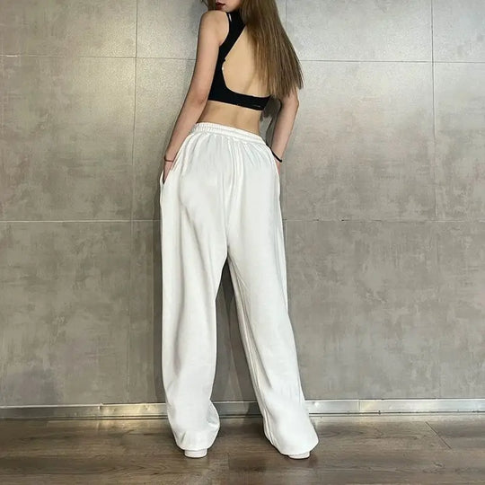 Sweatpants Korean Elastic Waist Loose Sports Wide Leg Trousers