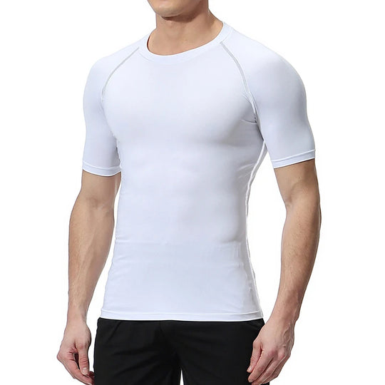 Yin Yang Sword Print Compression Shirt for Men – Quick Dry, Athletic Gym & Running T-Shirt