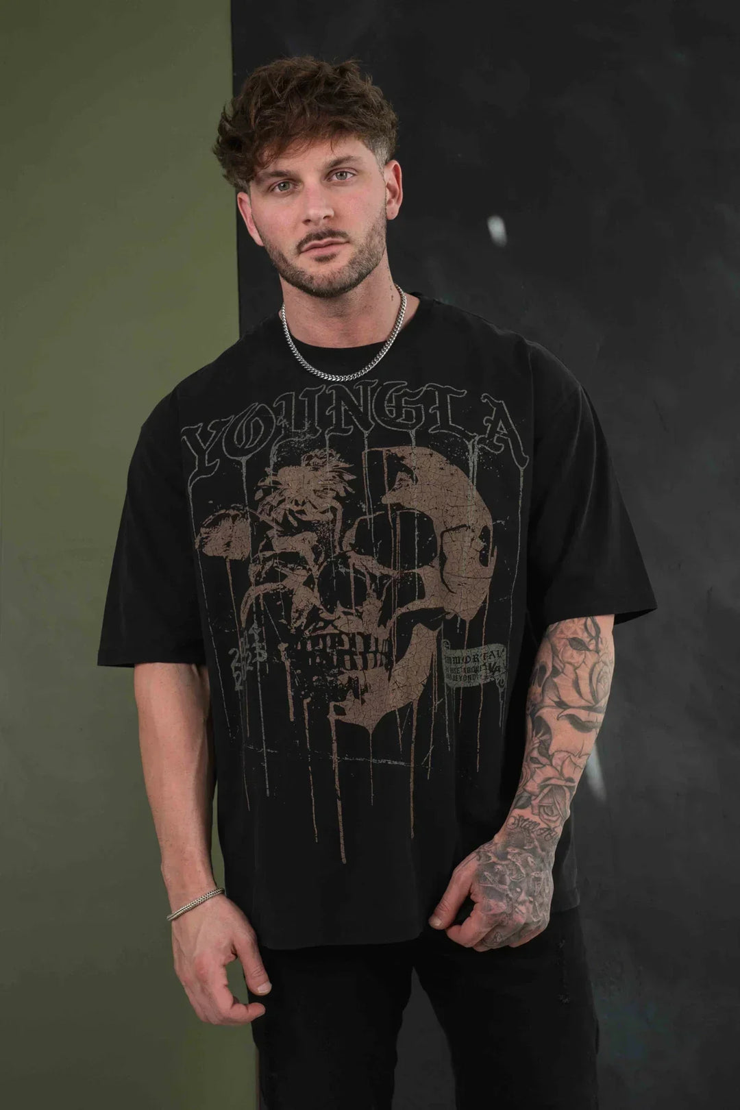 YoungLA 4116 - Floral Skull Tees