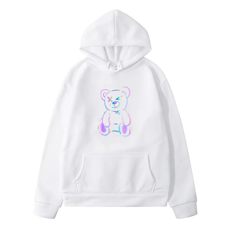 Bear Printed Clothing New in Sweatshirts Essentials Hoodie Sweatshirt Casual Y2k Clothes Winter Sweater Fashion