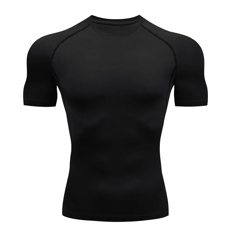 Yin Yang Sword Print Compression Shirt for Men – Quick Dry, Athletic Gym & Running T-Shirt