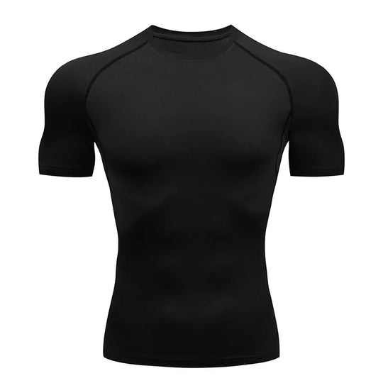 Yin Yang Sword Print Compression Shirt for Men – Quick Dry, Athletic Gym & Running T-Shirt