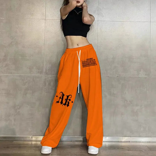 Sweatpants Korean Elastic Waist Loose Sports Wide Leg Trousers