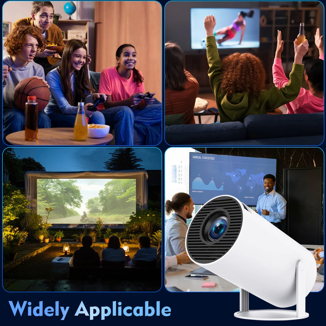 Proyector portátil 4K UHD, proyector giratorio de 180° con WIFI6 y Bluetooth 5.0 con 260 ANSI, cine en casa, exteriores, presentaciones