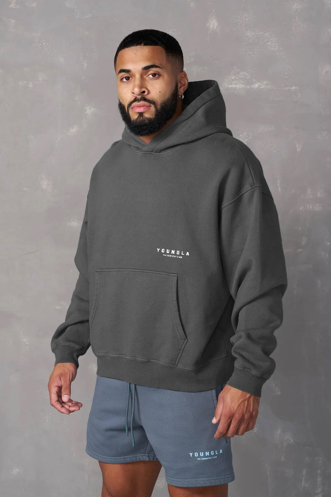 Sudadera con capucha de gran tamaño para hombre YOUNGLA