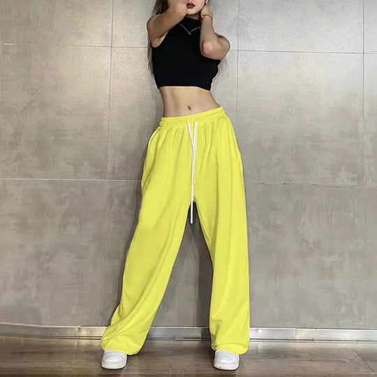 Sweatpants Korean Elastic Waist Loose Sports Wide Leg Trousers