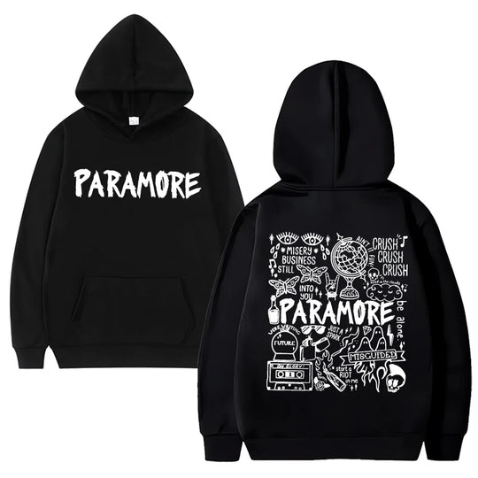 Paramore Band Graffiti Art Tour Album Hoodie Men Women Retro Street Wear Regardless Gender Fleece Hoodie Long Sleeve Sweatshirt