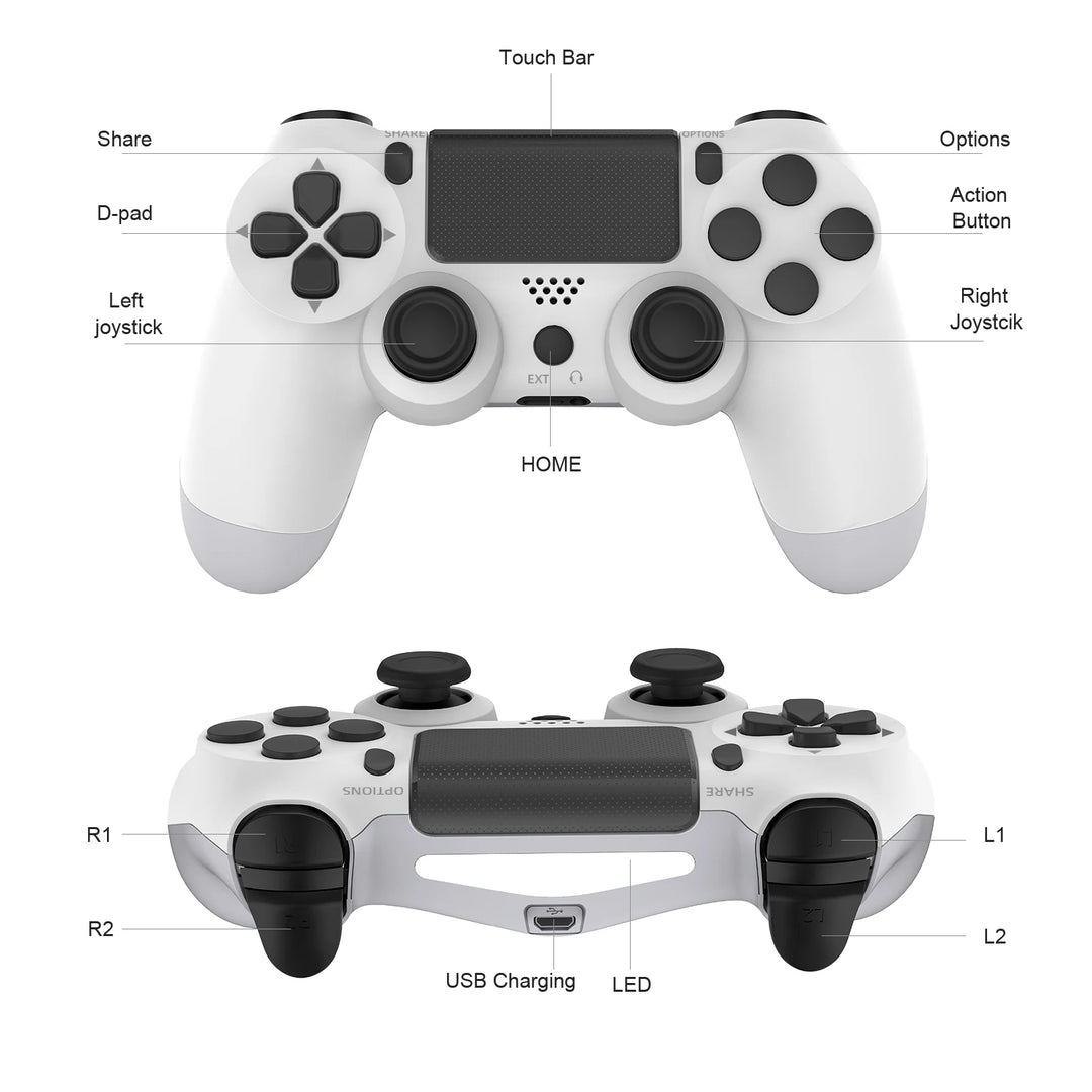 Wireless Controller Bluetooth No Delay Gamepad For PS4 PS3 Console PC Joysticks Six-axis Dual Vibration With Touchpad