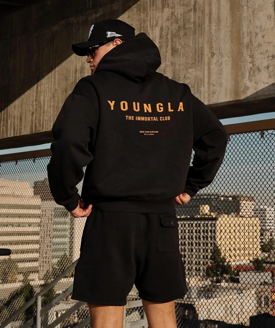 Sudadera con capucha de gran tamaño para hombre YOUNGLA