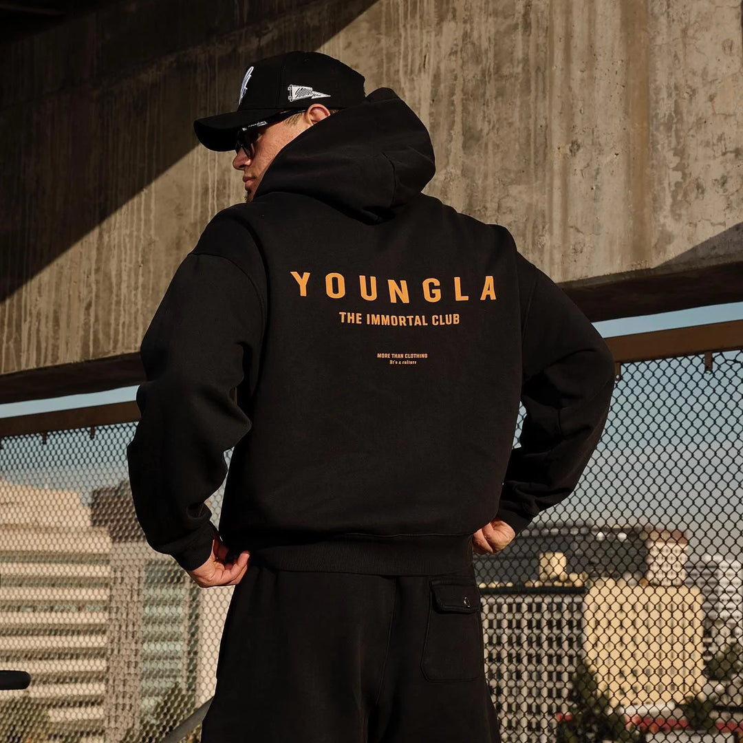 Sudadera con capucha de gran tamaño para hombre YOUNGLA