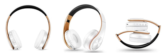 Gold Wireless Headphones Bluetooth Earphone Stereo Headset with Build-in MIC