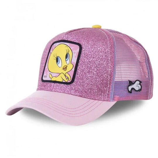 Anime Cartoon Snapback Hat – Unisex Mesh Trucker Cap for Men & Women, Cotton Hip Hop Style