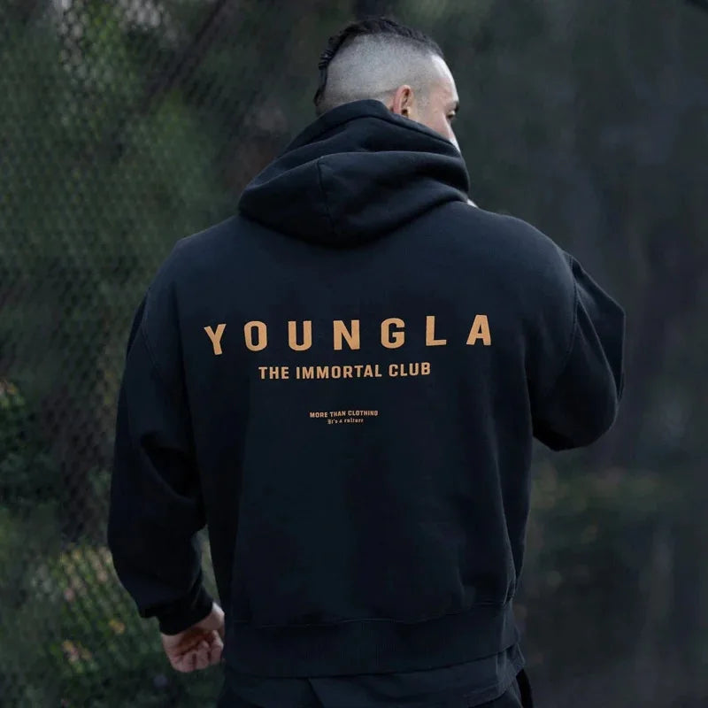 Sudadera con capucha de gran tamaño para hombre YOUNGLA